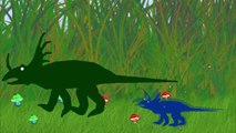 Dinosaurios dibujos animados sobre los dinosaurios toda la serie en una fila en robots de dinosaurios rusos
