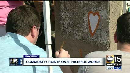 Community paints over hateful words in Phoenix neighborhood