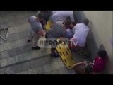 Report TV - Aksident në Tiranë, makina përplas këmbësorin në trotuar