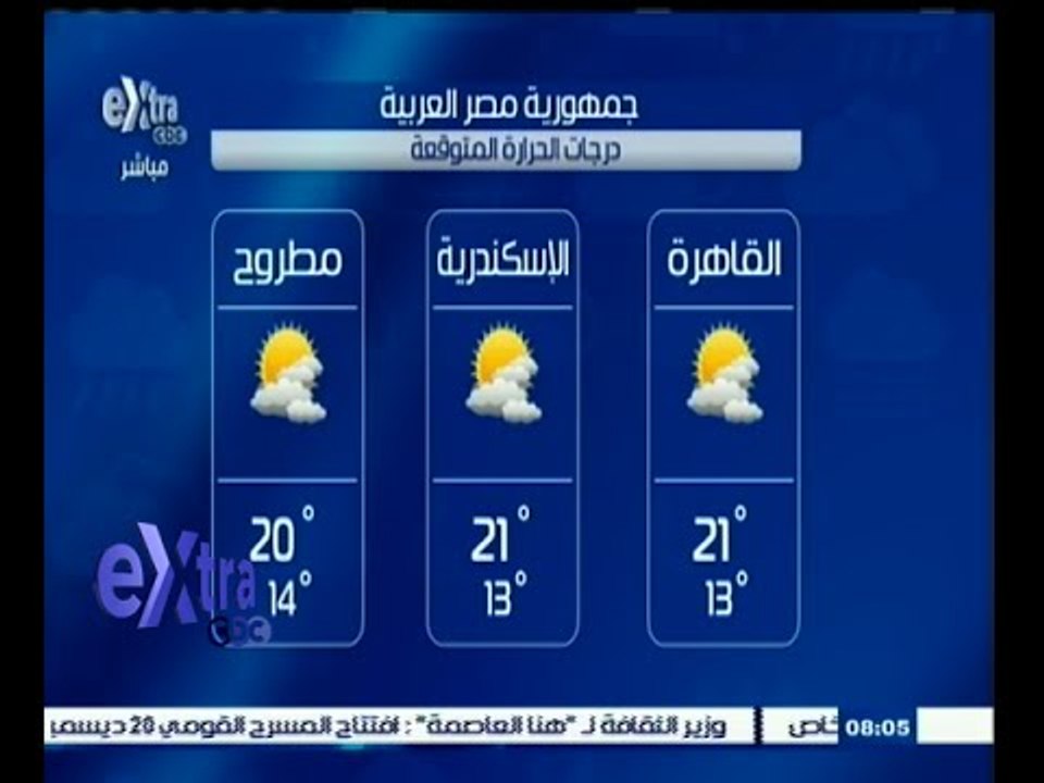 #غرفة_الأخبار | حالة الطقس ودرجات الحرارة ليوم...