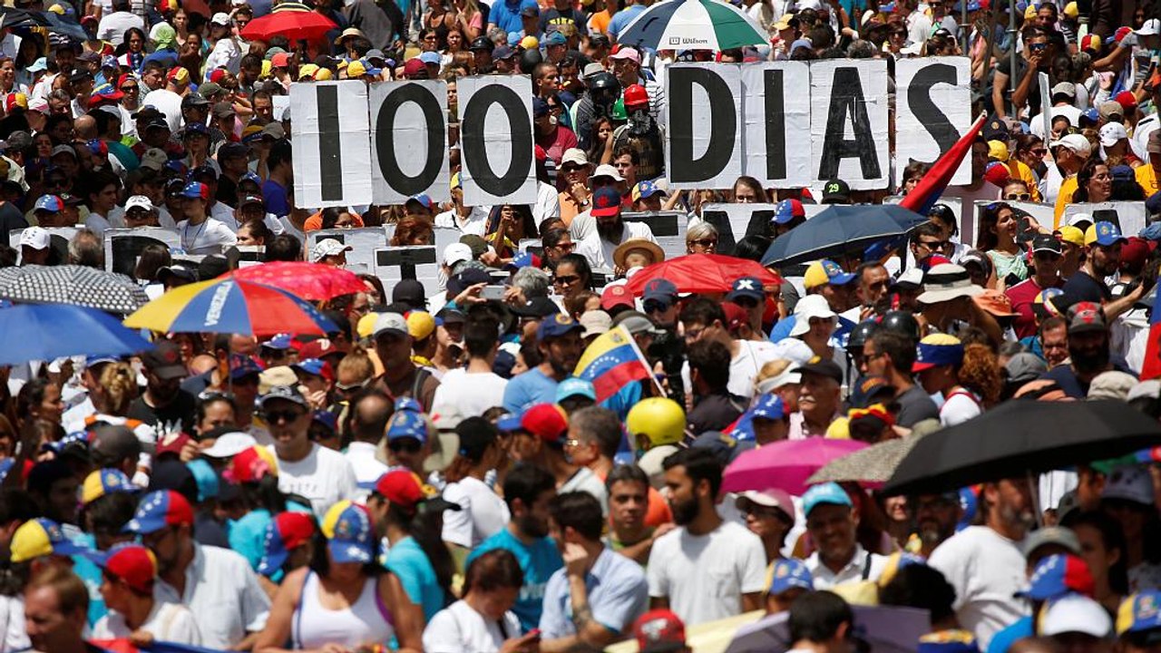 Venezuela opposition marks 100 days of protests