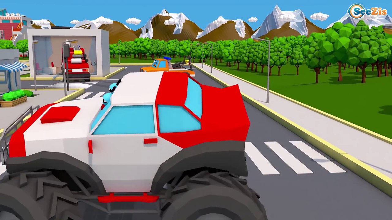 Cartoon for children Learn The Fire Truck rescue Cartoons for kids CHALLENGE 3D Cars & Truck Stories