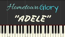 Adele - Hometown Glory Easy Piano LYRICS | Synthesia Music Lesson