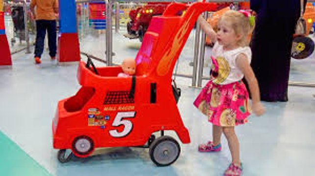 Funny kid and Baby Born Doll have fun playtime on the playground Nursery Rhymes Songs for children