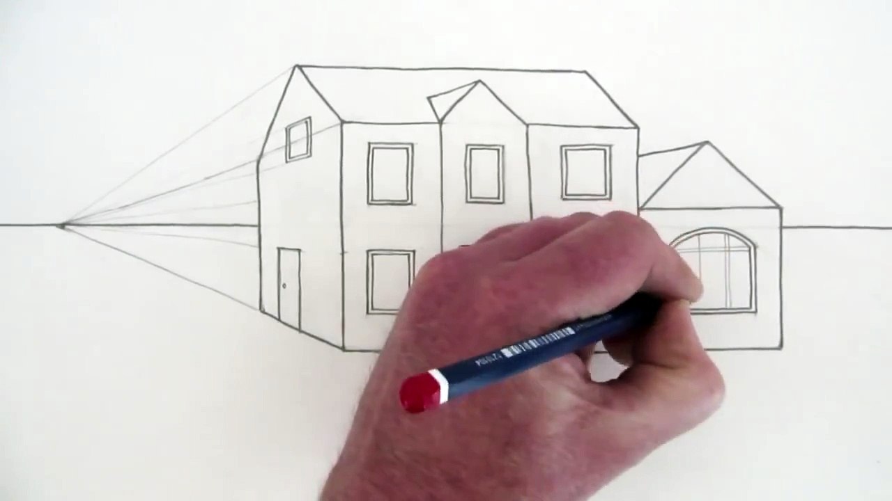 Un et un à un un à dessiner maison Comment dans narré la perspective à Il 1 point