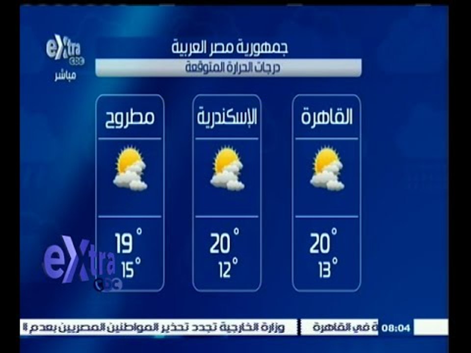 #غرفة_الأخبار | حالة الطقس ودرجات الحرارة ليوم...