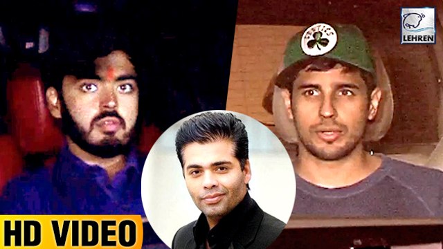 Sidharth Malhotra, Akash & Anant Ambani Spotted At Karan Johar's house