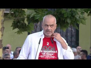Ora News – Zgjedhjet 2017, Fjalimi i fitores i Edi Rames. Mitingu në sheshin Skënderbej (27.06.2017)