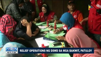 Relief operations ng DSWD sa mga bakwit, patuloy
