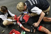 Chute de Richie PORTE qui entraine Dan MARTIN - Tour de France 2017