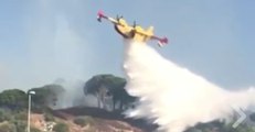 Aerial Firefighters Douse Messina Wildfires