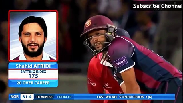 Shahid Afridi 3 -13 & 26 off NatWest T20 Blast Final