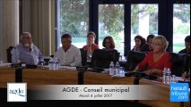 AGDE - CONSEIL MUNICIPAL DE LA VILLE D'AGDE  MARDI 4 JUILLET 2017