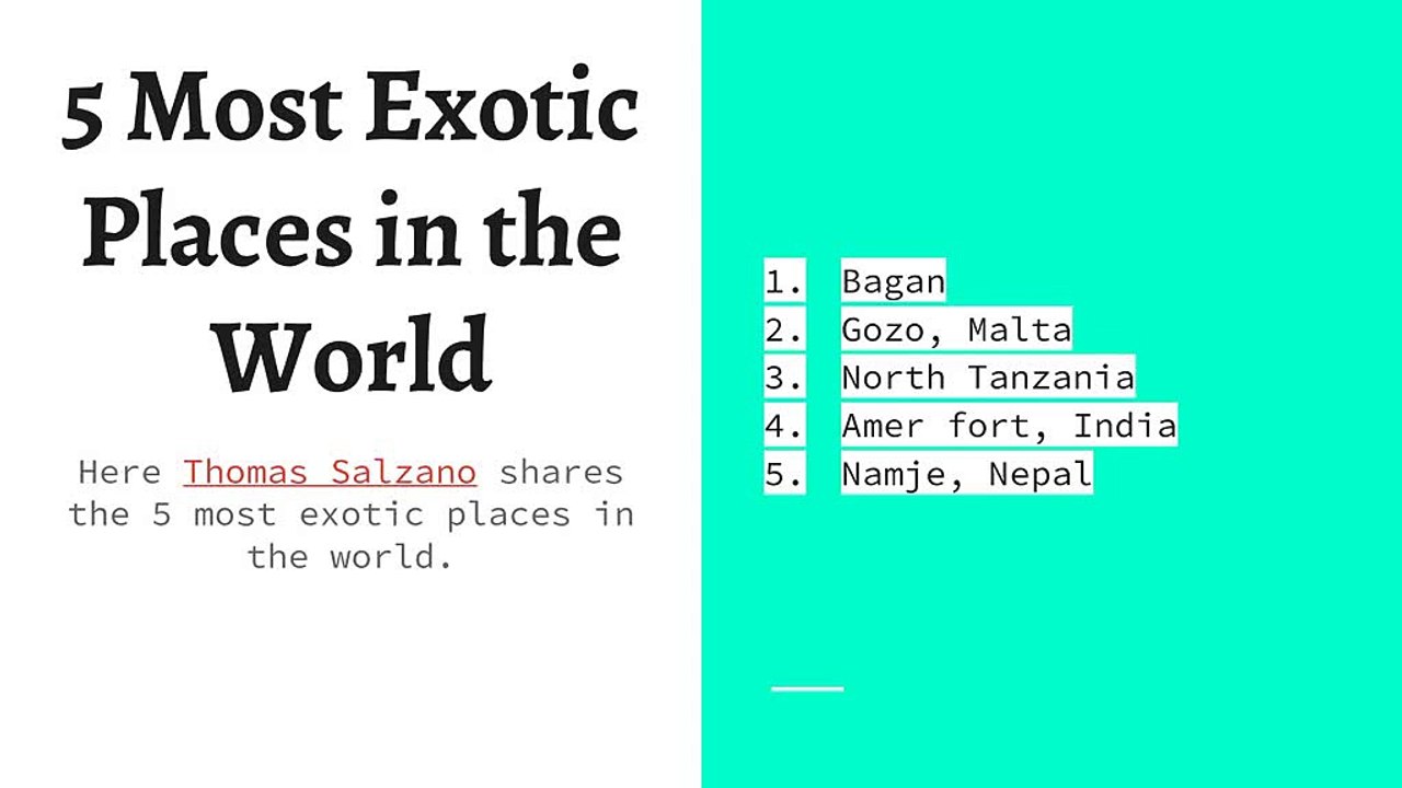 Thomas Salzano Shares 5 Most Tropical Places in the World