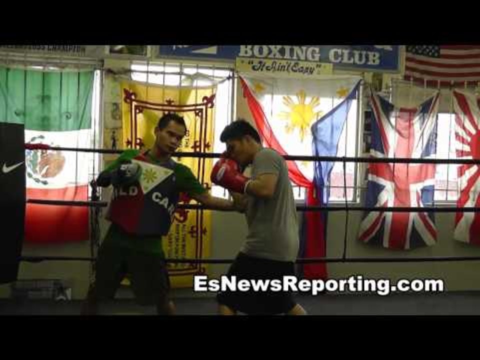 Brian Viloria hitting the mitts