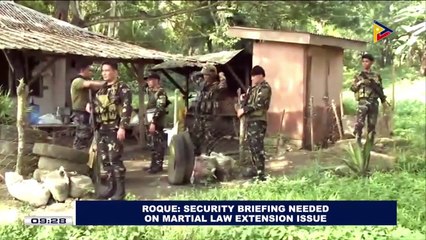 Roque: Security briefing needed on Martial Law extension issue