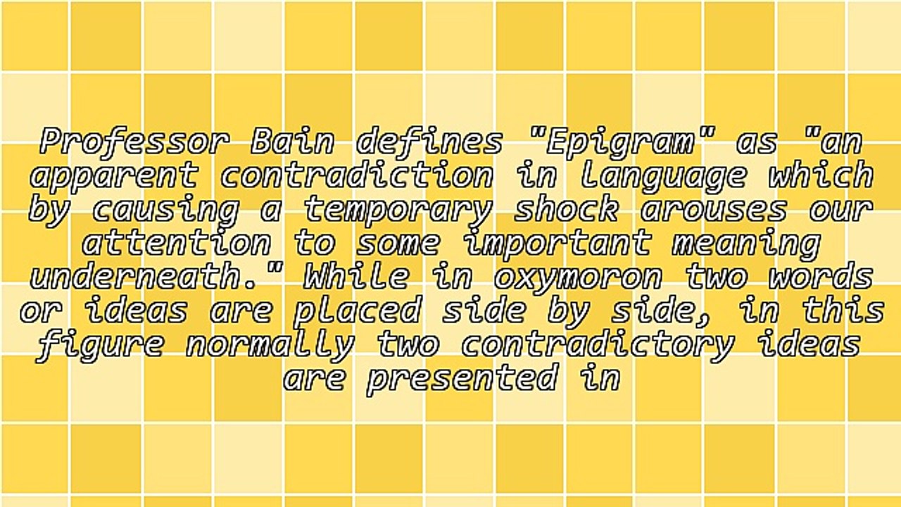 Epigram - A Vital Part in a Unique Article