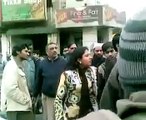 woman fighting with man  and abusing on the road
