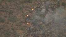 Aerials of the Brooklyn Fire burning northeast of Black Canyon City