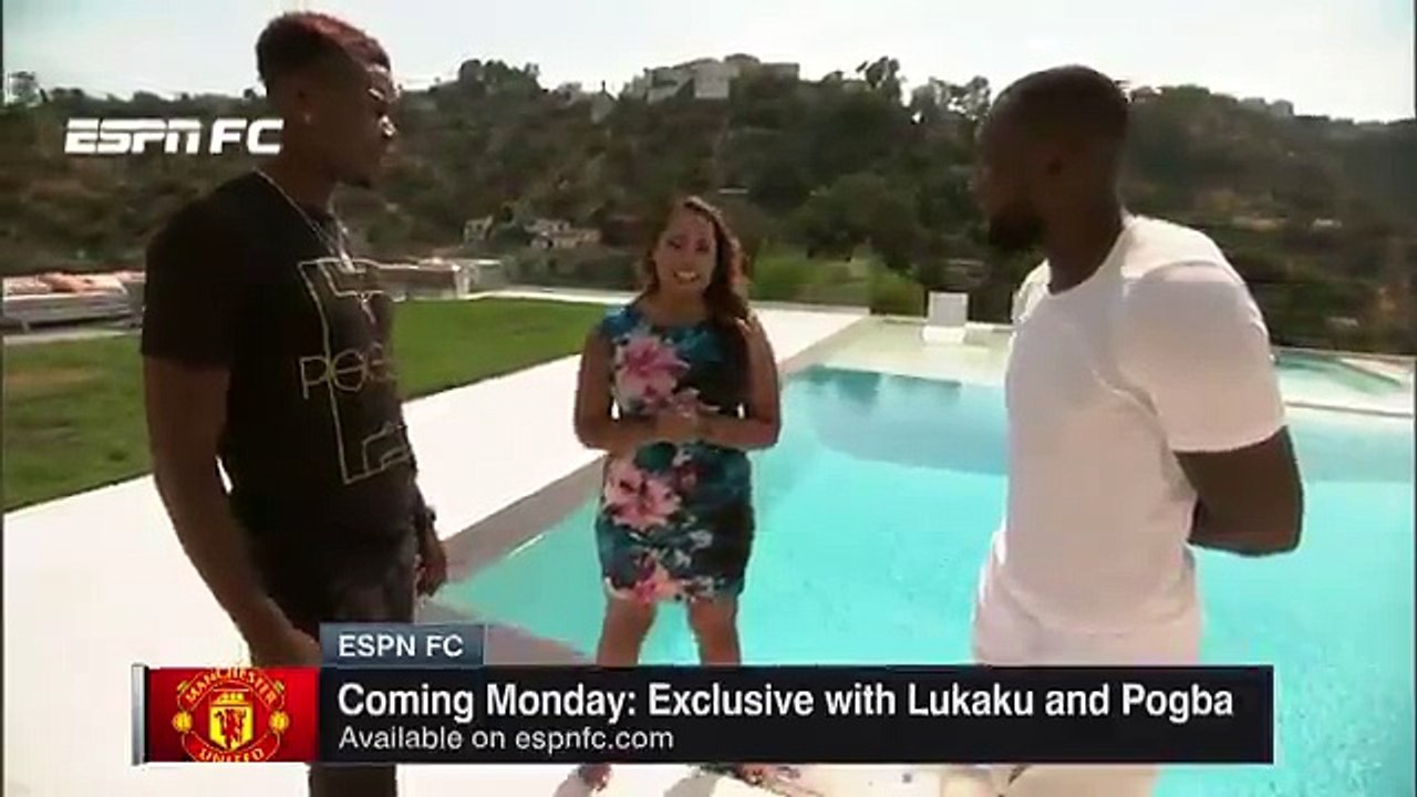 Paul Pogba throws ESPN reporter in the pool