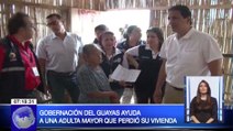 Gobernación del Guayas ayuda a una adulta mayor que perdió su vivienda