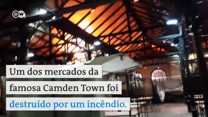 Mercado em Camden Town é destruído por incêndio