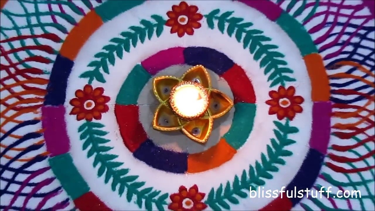 Unique Multicolored Rangoli Design  / How to draw colorful rangoli / Diwali Special Rangoli Designs