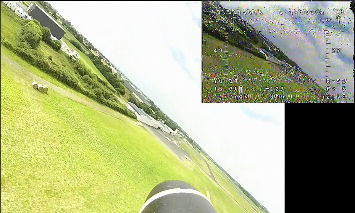 Test FPV avec affichage OSD Poursuite ME-109 de...