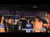 Richard Abril vs Sharif Boeger faceoff and weigh in - EsNews Boxing