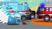 Cars for kids - The Red Fire Truck - Kids Channel KC - Power Wheels PW