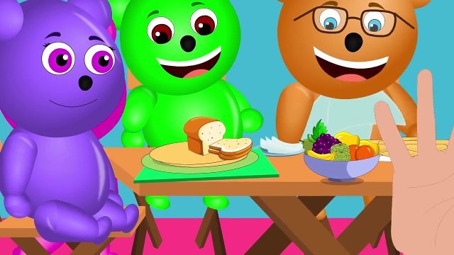 Mega Gummy Bear Good Habits learning table manners Finger Family rhyme for kids | Gummybea