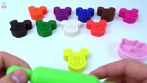 Learn Colors Play Doh Balls Mickey Mouse Hello Kitty Molds Fun Creative for Kids