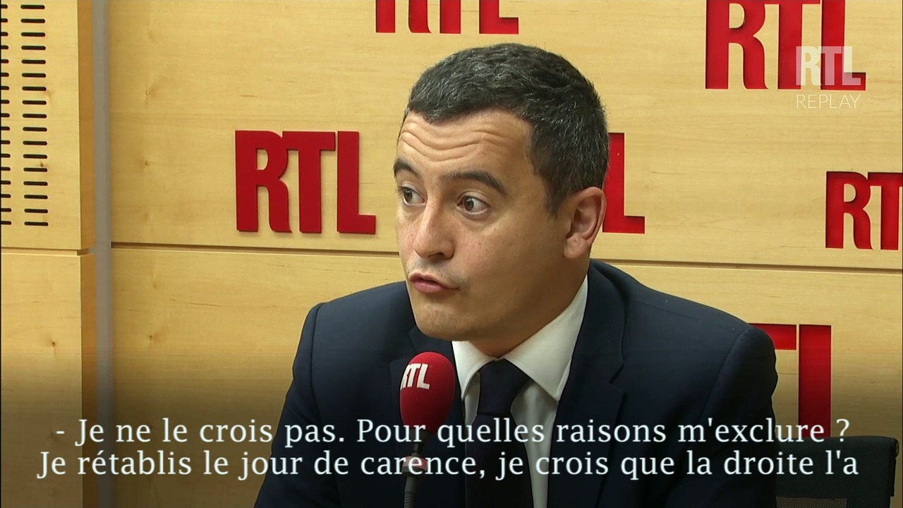 Darmanin sur RTL : "Je ne crois pas que mon parti ira jusqu'à l'exclusion"