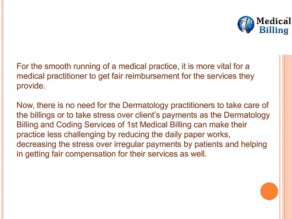 Dermatology Billing and Coding Services by 1st Medical Billing