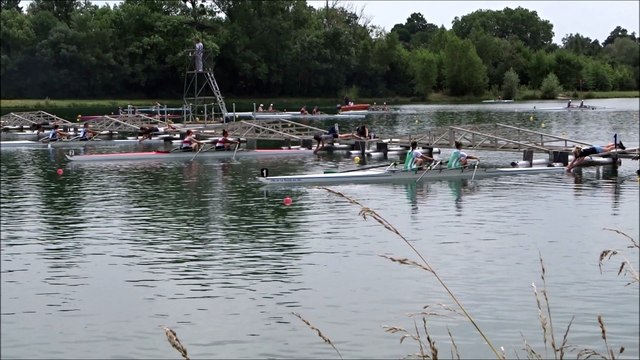Départ Finale D J16F2X Chpts France Aviron Libourne 2017