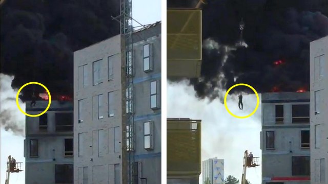 Un grutier sauve un homme