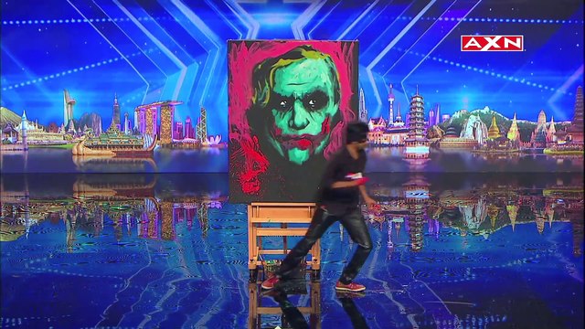 Vilas Nayak FROM INDIA Paints Giant Joker Portrait In 2.5 Minutes _ Asia’s Got Talent MUST WATCH