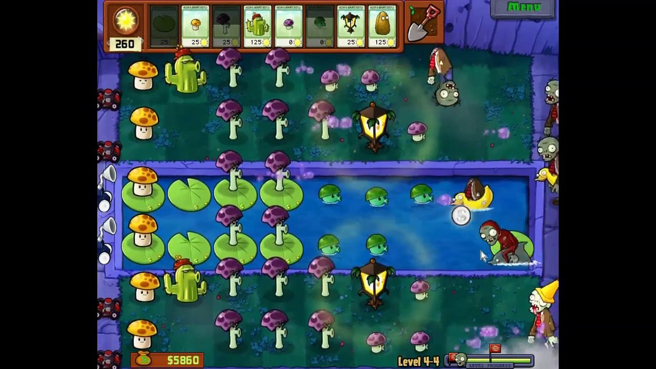 Plants vs Zombies | first walkthrough - Level 4