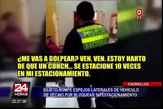 Chorrillos: sujeto rompe espejos laterales de vehículo que bloqueó su estacionamiento