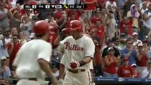 2008 Phillies: Pat Burrells hits RBI single vs Brewers (9.14.08)