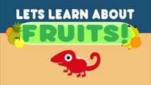 Vamos a Aprender Acerca de Fruta dibujos animados parte protagonizada hambre Camaleón Aprender frutas