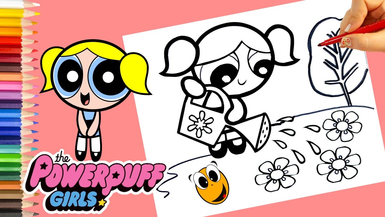 Powerpuff coloring book Bubbles PPG PPGZ desenhos para colorir with colored pencils Crayola markers