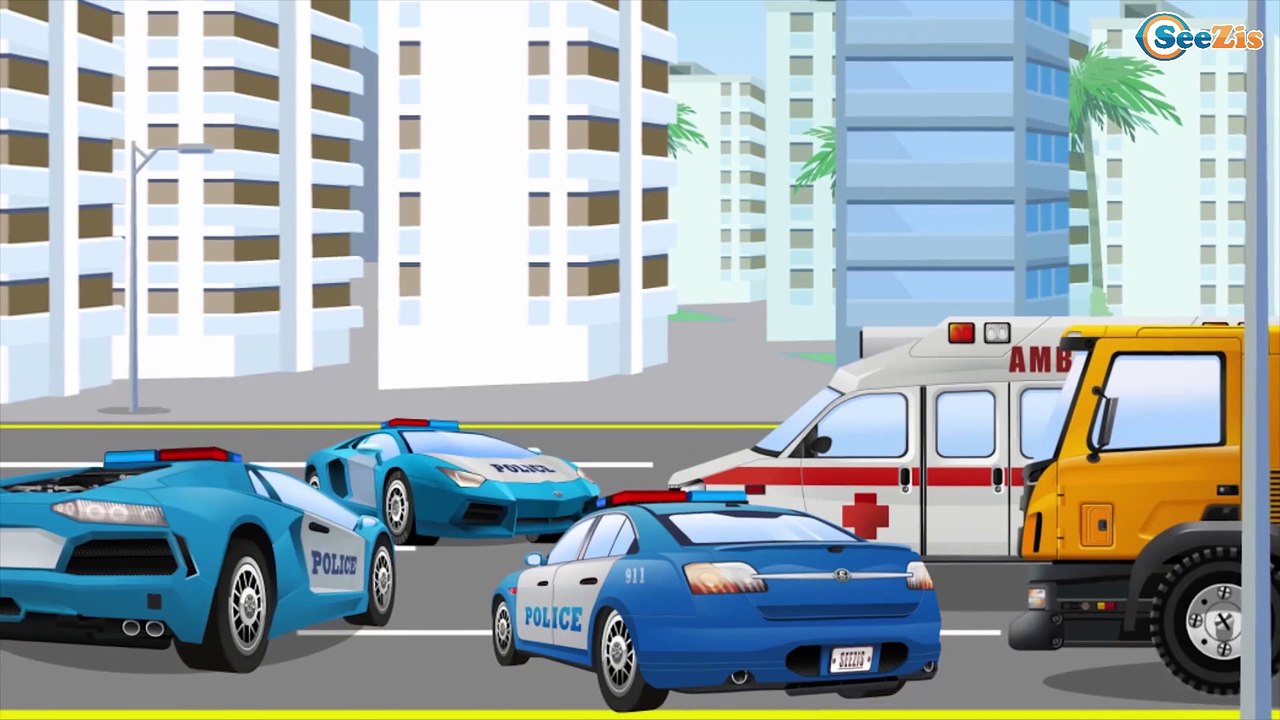 The Ambulance, Fire Truck And Police Car - New Cartoon for kids - Children Video
