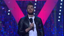 Joel Dommett gives control of a confetti cannon to a spectator