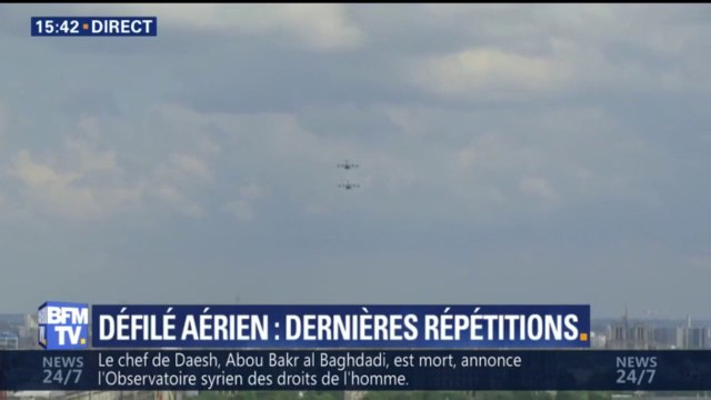 Défilé aérien: dernières répétitions au-dessus des Champs-Elysées avant le 14 juillet