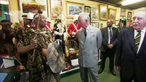 Prince Charles meets troops, goat and Zulu warrior on tour of Royal Welsh Museum