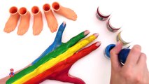 Y colores pies para manos Niños Aprender vivero arco iris rimas dedos de los pies con Luz del arco iris