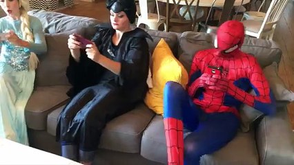 SPIDERMAN CATCHES POKEOMON!?! MALEFICENT TRAPS SPIDERMAN AND FROZEN ELSA IN POKEBALL IN 4K