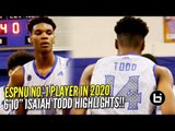 Could 2020 ESPN no .1 Isaiah Todd Be the Next DMV Product to the NBA?! Season Highlights!