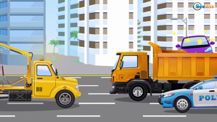 Color Trucks are Superheroes in the Big City Kids Video - Cars & Trucks cartoon for Children